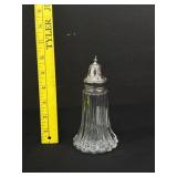 Vintage Ribbed Crystal Sugar Shaker