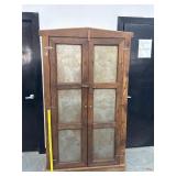 Antique Punched Tin Pie Safe Storage Cabinet