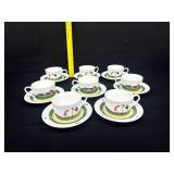 8 Christopher Stuart Fairway Cupss & Saucers