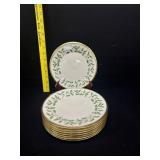 8 Lenox Holiday Millennium Dessert Plates 8"