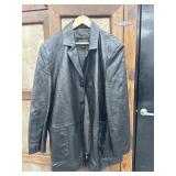 Mens XL Long Leather Coat