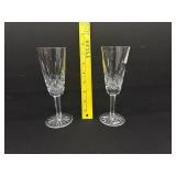 2 Wateford Lismore Crystal Champagne Flutes