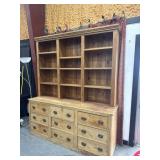 Large Primitive Pine Store Merchants Cabinet