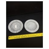 2 Vintage Marble Wine Coasters