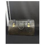 Vintage Hand Tooled Leather Tote Bag