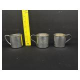 3 Vintage Silver Baby Cups