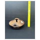 Ancient Vessel Burl Walnut Signed on Stand
