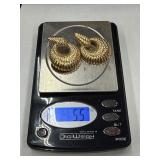 14KP (Plumb) Gold Dangle Earrings Tested 6 Grams