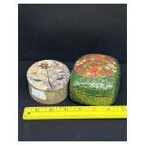 Pair Of Trinket Boxes Marble & Papier - Mache