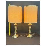 Pair Of Vintage Brass Table Lamps