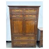 Vintage Baker Furniture Wardrobe W/ Brass Pulls