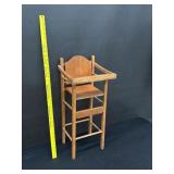 Vintage Wooden Baby Doll High Chair