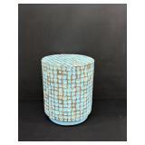 Elknud Mid Century Blue End Tables Turquoise Gold