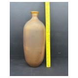 Large Satin Frosted Glass Amber Color Vase