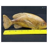 Vintage Hand Carved Folk Art Fish Sculpture