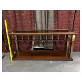 Hollywood Regency Style Wood & Brass Console Table