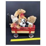 Radio Flyer Miniature Childs Wagon W/ Plush Toys