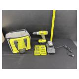 Ryobi Drill & Bits W/ Lithiumm Battery & Charger