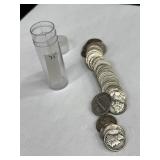 1 Roll 50 Silver Mercury Dimes Between 1916-1945