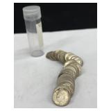 One Roll 50 Roosevelt Silver Dimes 1946 - 1964