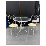 Vintage Meadowcraft Glass Top Table & Chairs