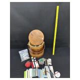 Vintage Firkin Wood Bucket Sewing Accessories
