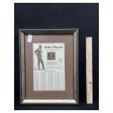 Framed John Wayne Commemorative Gold Medal