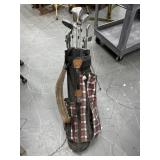 Vintage Golf Bag W/ Spalding & KIng Snake Clubs