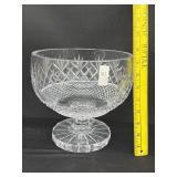 Large Thick Crystal Glass Footed Bowl