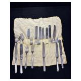 Set Antique Silver Plate Flatware & More