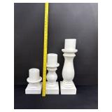 3 Large Staircase Wood Candle Columns