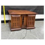 Gordons Inc. Oak Square Top End Table W/ Cabinet