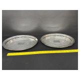 2 Oneida Oval Silver Platters