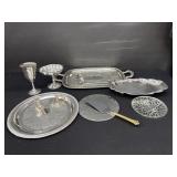 Silver Plate Platters, Compote, Hot Plates & More