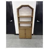 Rattan Natural Wicker Shelving Unit W/ Cabinets