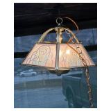 Vintage Modulite Hexagonal Floral Hanging Lamp