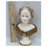 Vintage Avis California Dresden Porcelain Bust