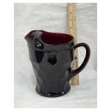 Vintage Anchor Hockig Ruby Red Georgian Pitcher