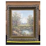 Antique German Artist Otto Brantenberg Oil Canvas