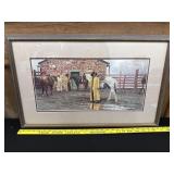 Gordon Snidow Framed Stable & Horses Print