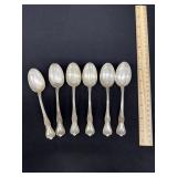 6 Lunt Sterling Silver Spoons 6.3 OZ