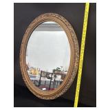 Vintage Gold Framed Oval Mirror