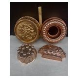 4 Vintage Copper Molds