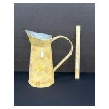 Vintage Galvanized Painted Metal Pitcher