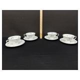 4 Vintage Franconia Millefleurs Cups & Saucers