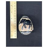 Heavy Marble Stone Egg Hand Painted Elephant