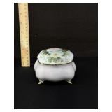 Antique Hand Painted Porcelain Trinket Box