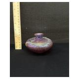 Vintage Pink Irridescent Art Glass Vase