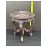 Vintage Brown Wicker Side Table