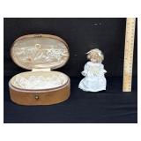 Vintage Porcelain Doll in Leather Case